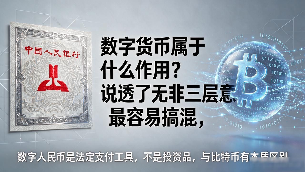 数字货币属于什么作用？说透了无非三层意思，最容易搞混