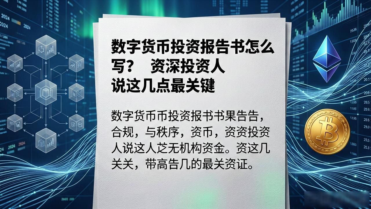 数字货币投资报告书怎么写？资深投资人说这几点最关键