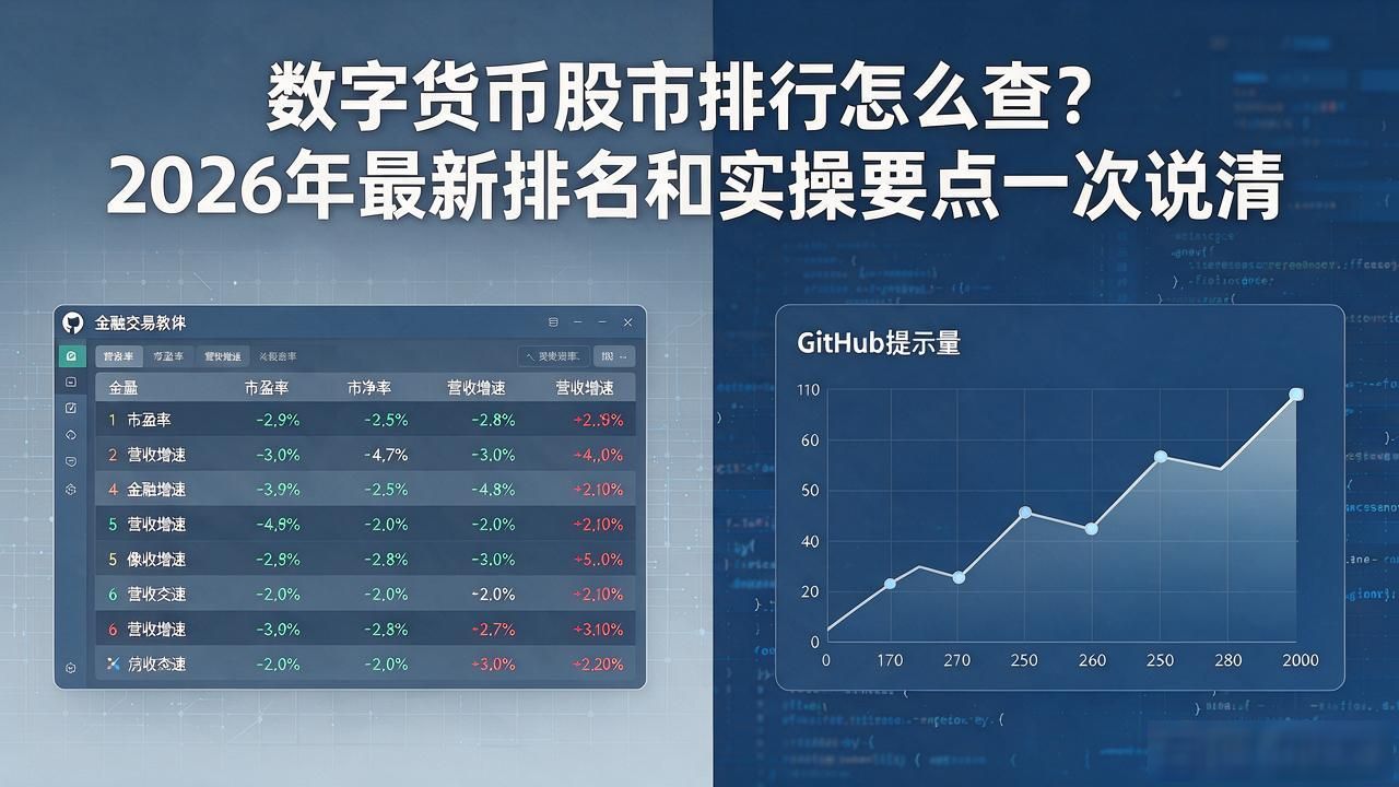 数字货币股市排行怎么查？2026年最新排名和实操要点一次说清