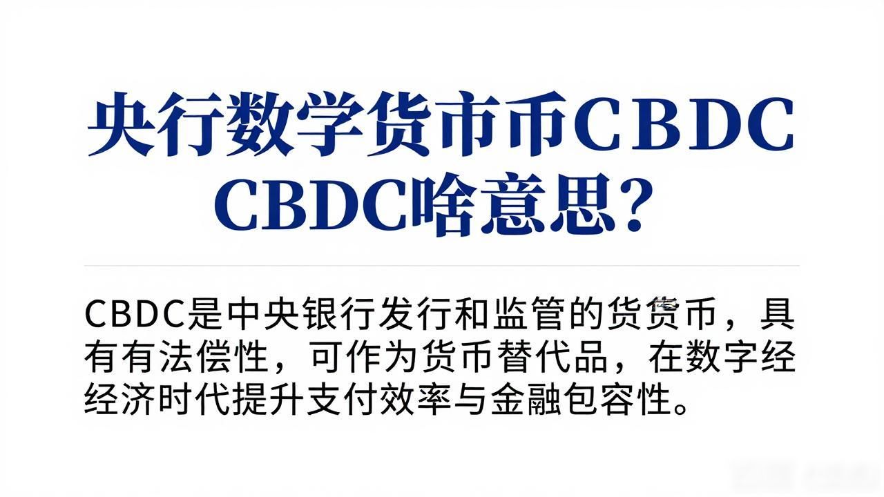 央行数字货币cbdc啥意思_央行数字货币是什么_CBDC核心特征与优势